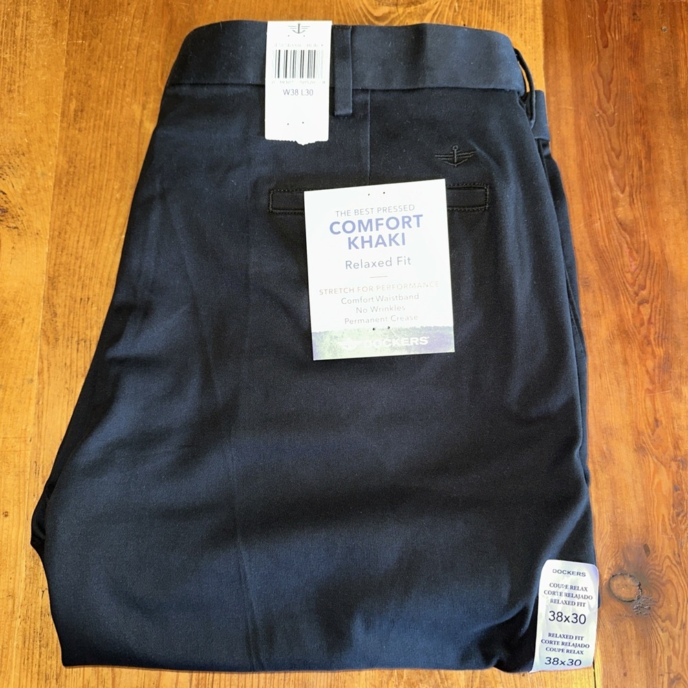Dockers Mens Comfort Khaki Relaxed Fir Stretch Pants 38x30